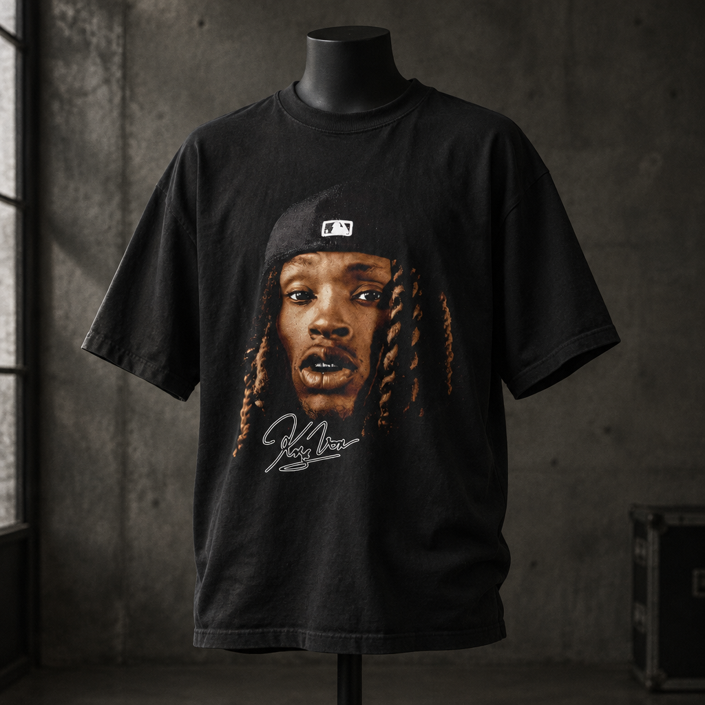 Camiseta gráfica de King Von: playera de algodón estilo rap oversize