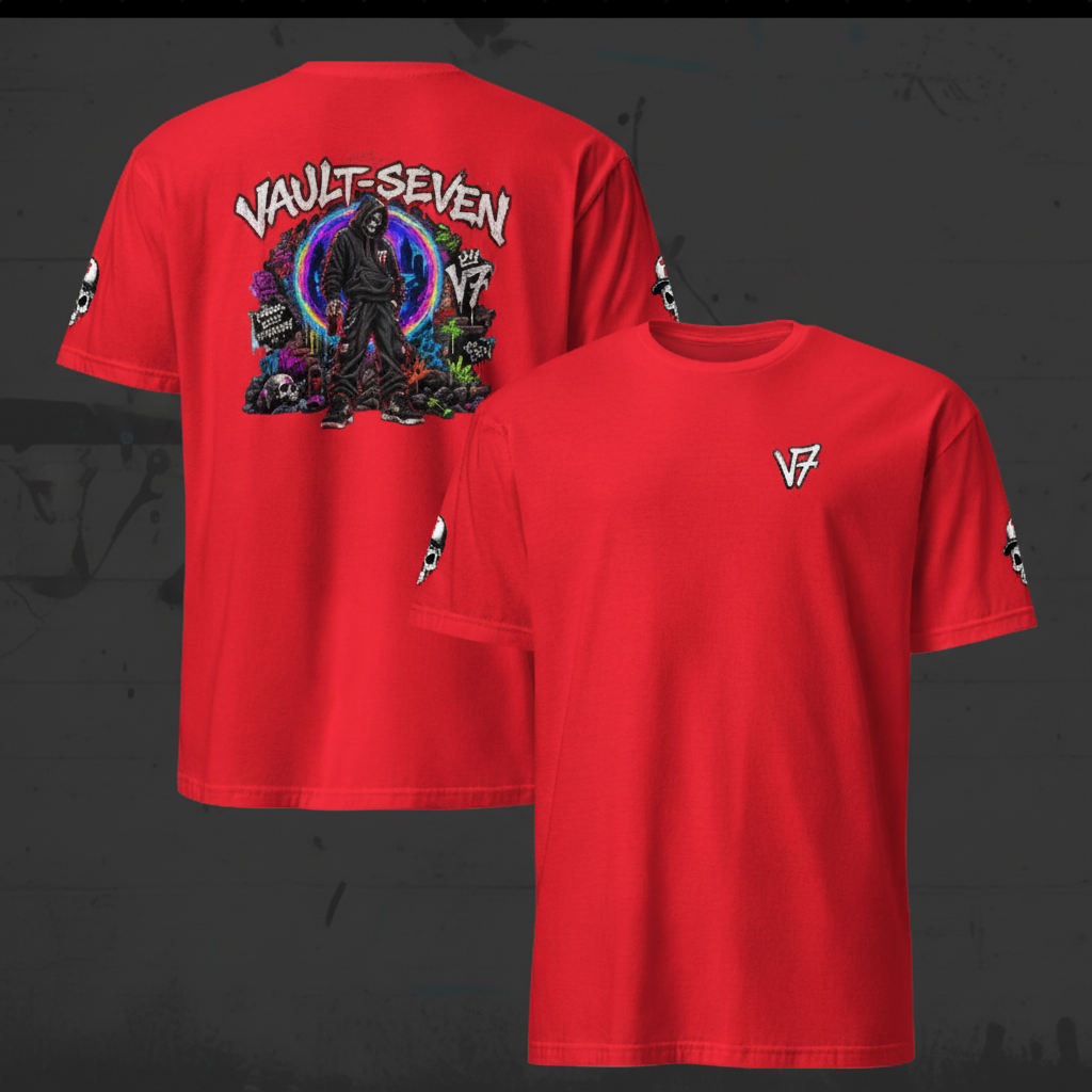 Vault-Seven Hooded Reaper V7 Graffiti Graphic T-Shirt