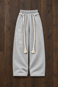 Men’s Grey Script Wide-Leg Sweatpants