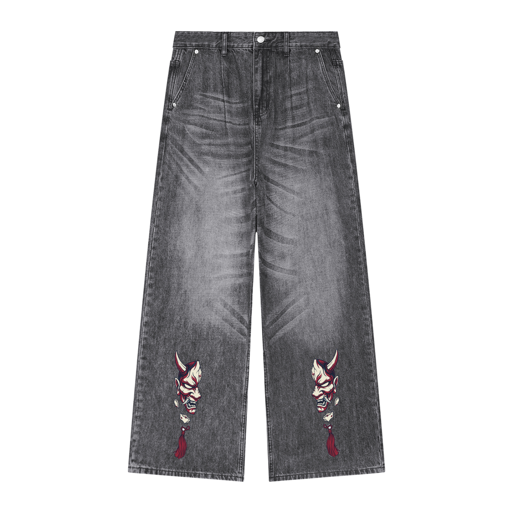 V7 Oni Mask Wide Leg Jeans