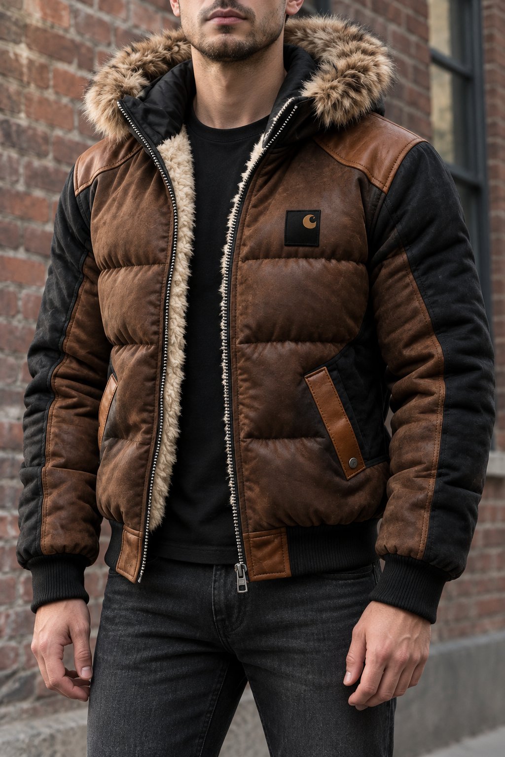 Chaqueta de invierno con capucha de alto gramaje