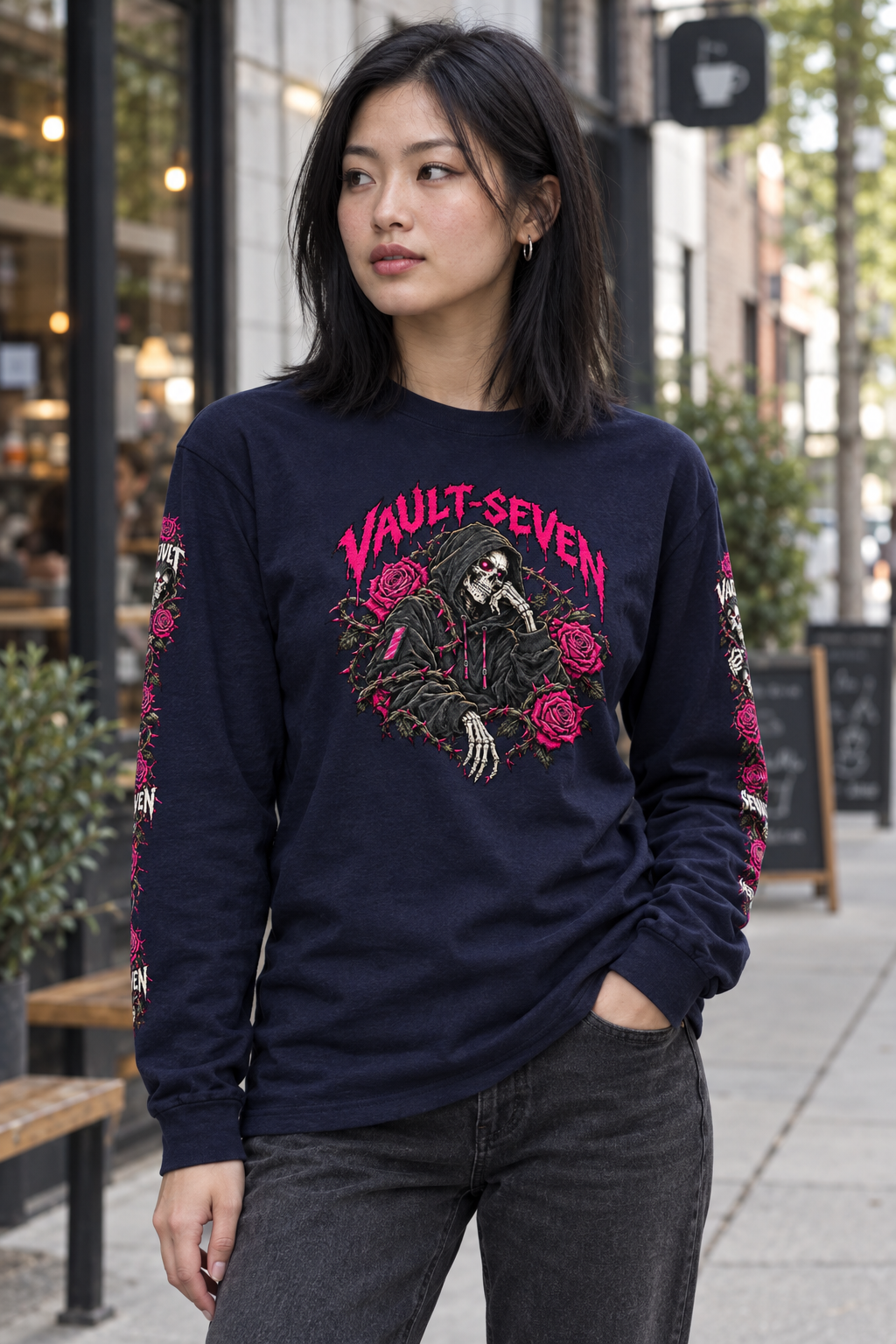 V7 Skeleton & Roses Long Sleeve