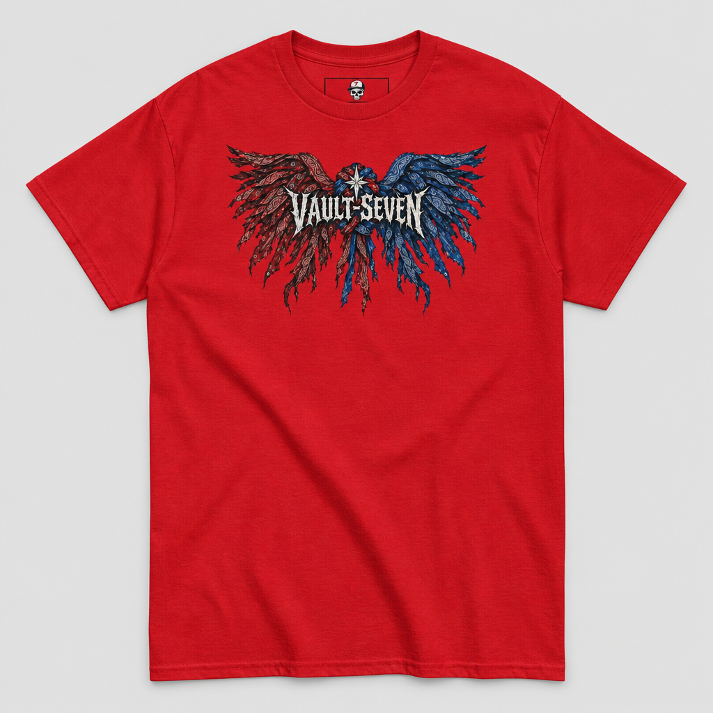 Camiseta con gráfico de alas y bandana Vault-Seven