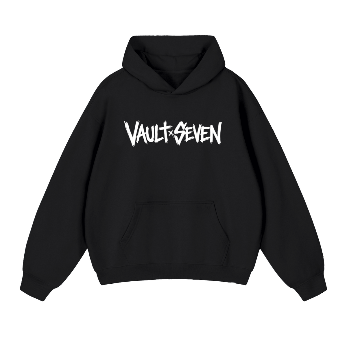 A black pullover hoodie with a red heart graphic on the chest containing the black letters 'RW'.