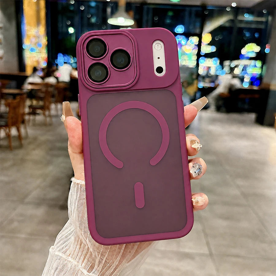 Magnetic iPhone Case | Wireless Charging Compatible, Shockproof with Camera Lens Protection