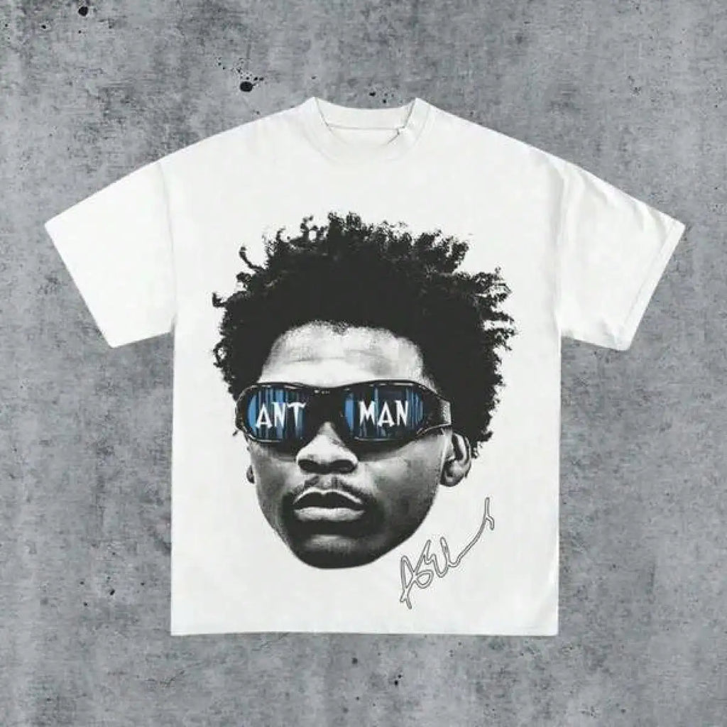 Vintage Basketball Graphic Tee - Oversized White T-Shirt