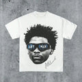 Vintage Basketball Graphic Tee - Oversized White T-Shirt