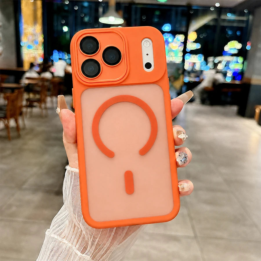 Magnetic iPhone Case | Wireless Charging Compatible, Shockproof with Camera Lens Protection