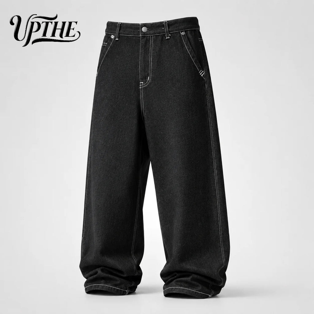 Black Baggy Graphic Jeans