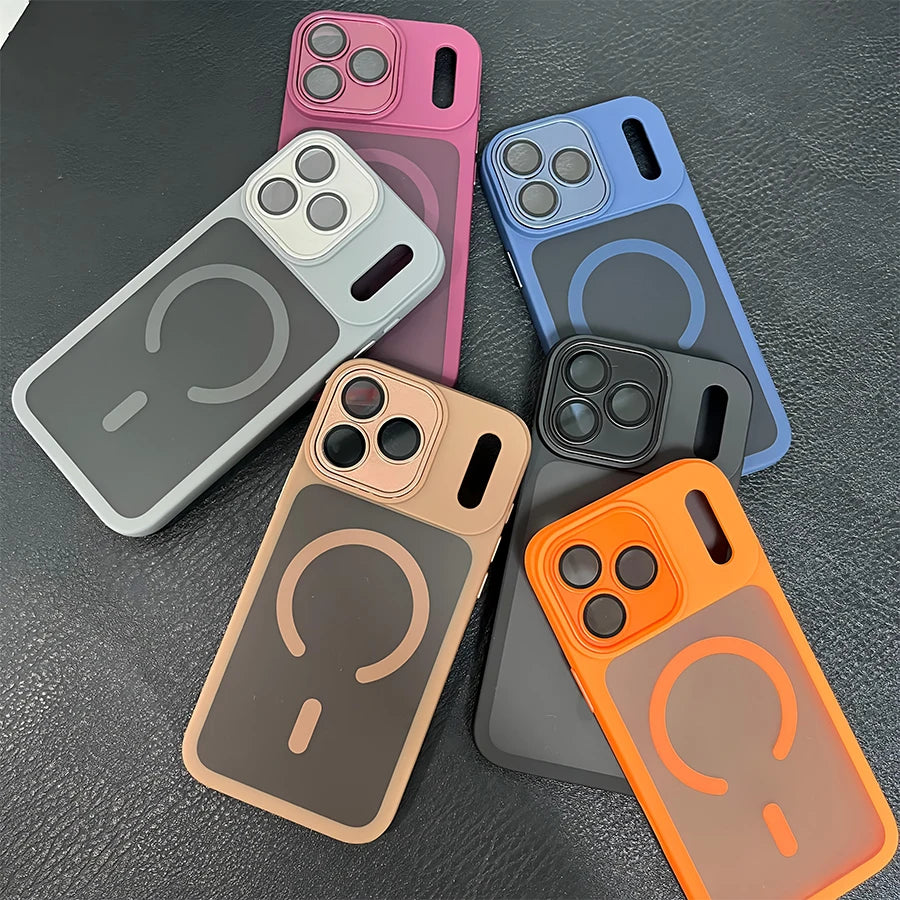 Magnetic iPhone Case | Wireless Charging Compatible, Shockproof with Camera Lens Protection