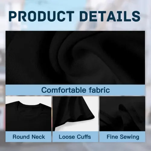 Black fabric with product details on a blurred background