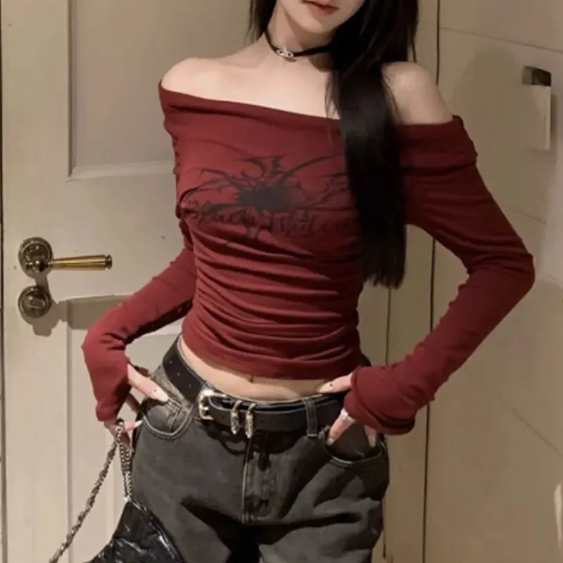 Grunge T-Shirt I Off Shoulder Streetwear