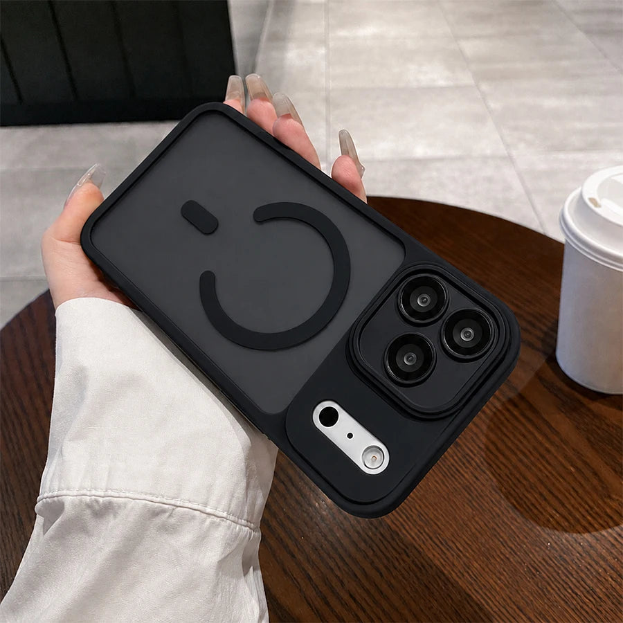 Magnetic iPhone Case | Wireless Charging Compatible, Shockproof with Camera Lens Protection