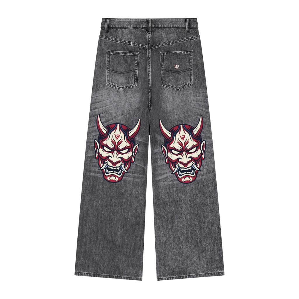 V7 Oni Mask Wide Leg Jeans