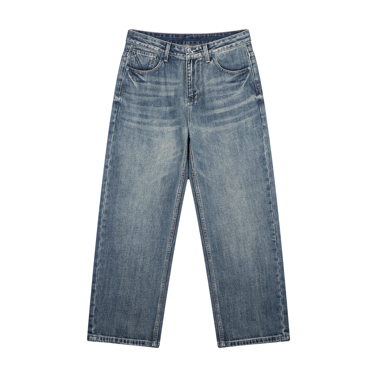 Men’s V7 Vintage Wash Straight-Leg Jeans