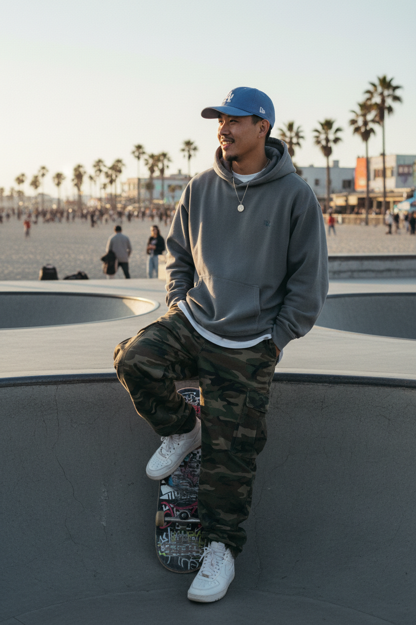Blue Flat Bill LA Cap