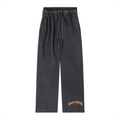 Dark gray washed sweatpants with an elastic drawstring waist and a small embroidered Vault Seven logo on the lower left leg, shown against a plain white background.