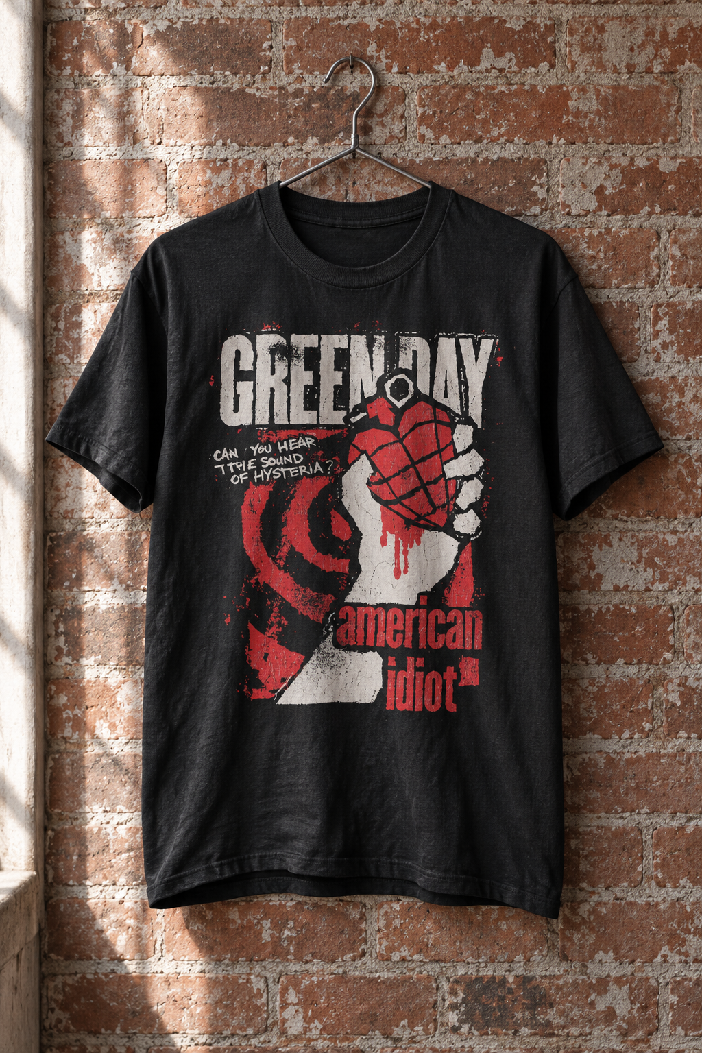 Camiseta vintage con gráfico de American Idiot de Green Day