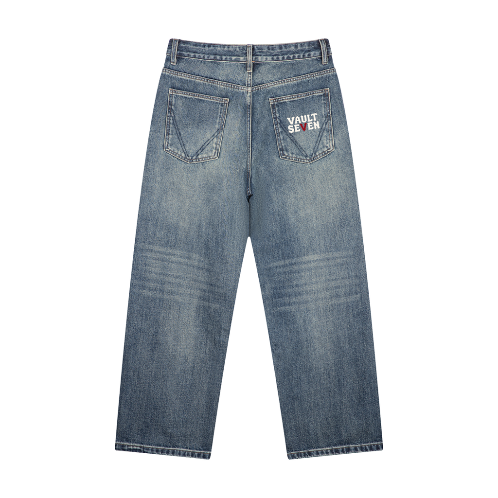 Men’s V7 Vintage Wash Straight-Leg Jeans