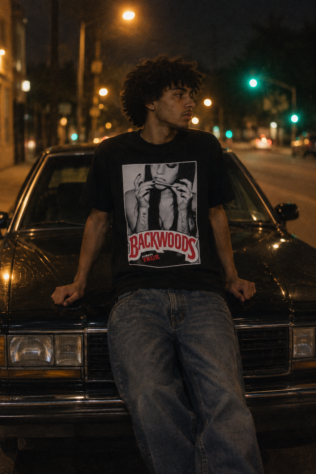 Black Oversized Graphic Tee - Boxy Cotton Streetwear T-Shirt