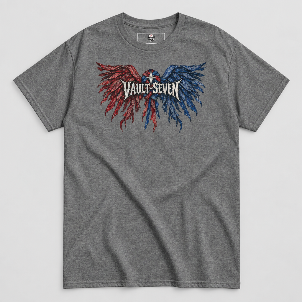 Camiseta con gráfico de alas y bandana Vault-Seven