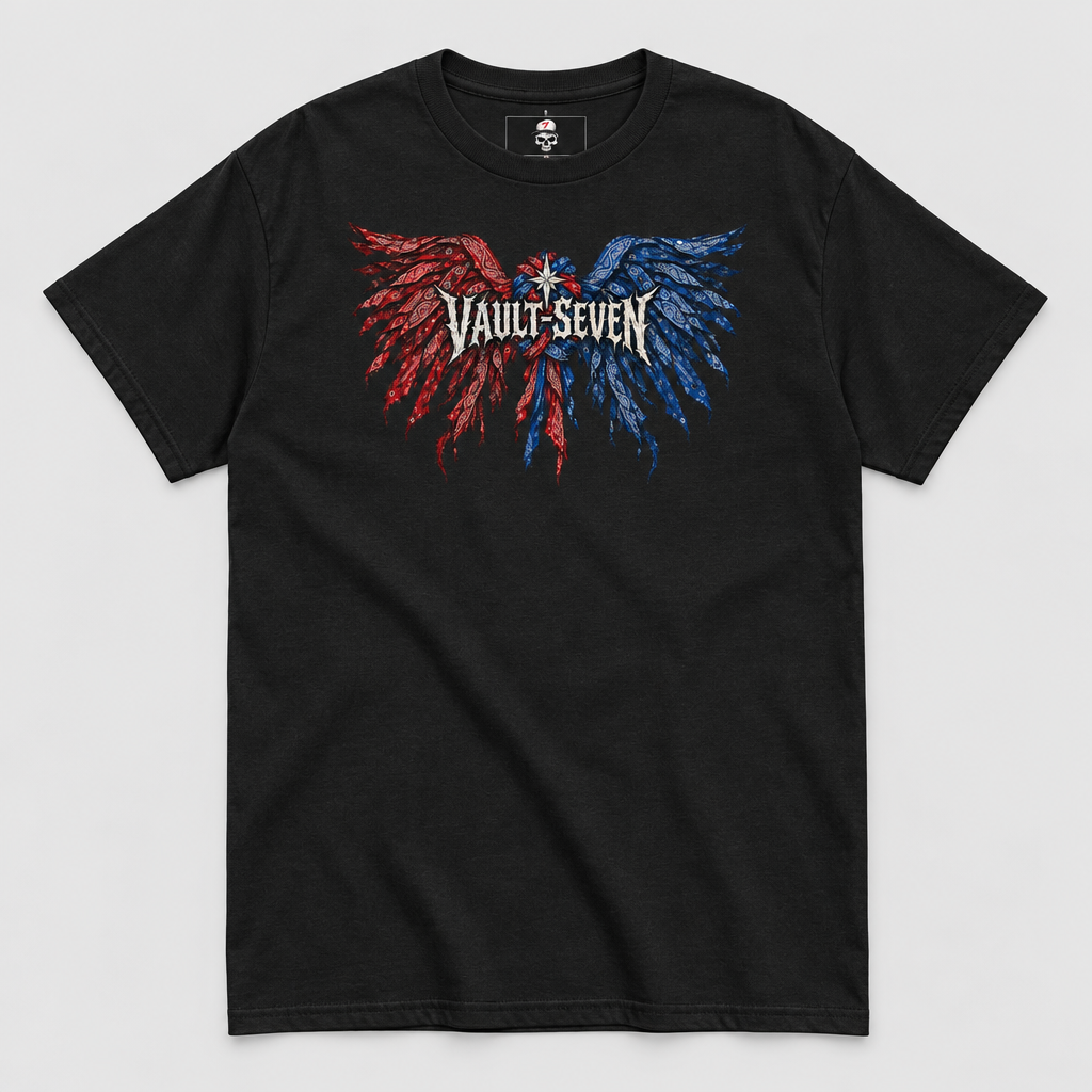 Camiseta con gráfico de alas y bandana Vault-Seven
