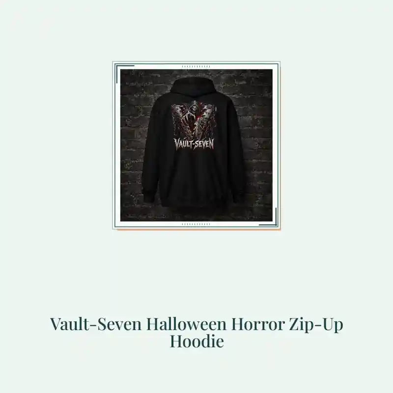 Vault-Seven Halloween Horror Zip-Up Hoodie by@Outfy